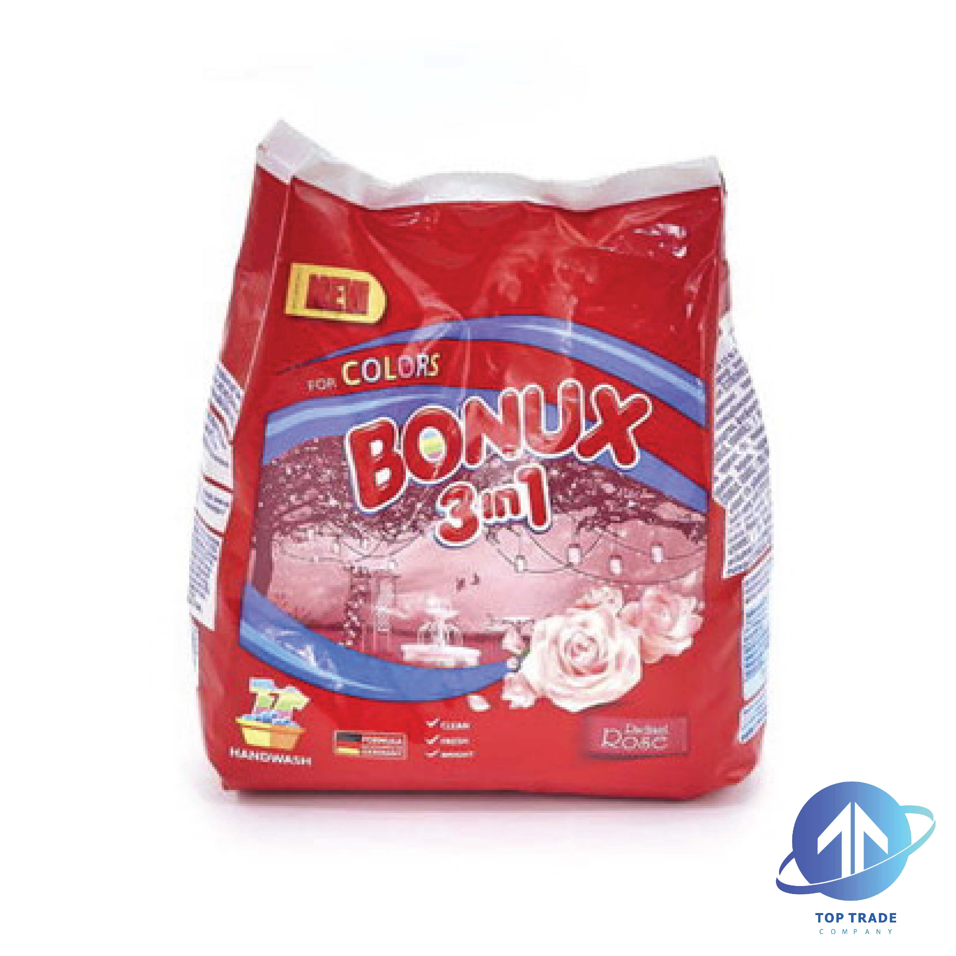 Bonux washing powder-coloured laundry hand wash 3in1 roses 400g/7sc